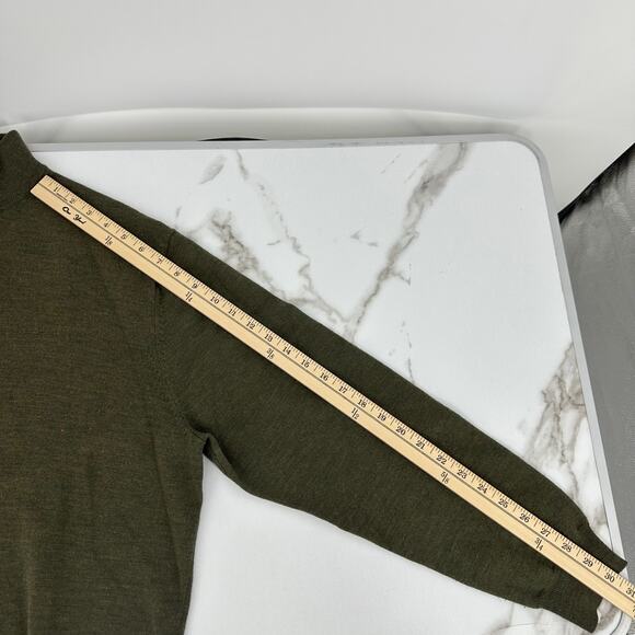 Club Room Estate Merino Wool Mens 2X Sweater Green 1/4 zip Pullover Preppy - Picture 8 of 8